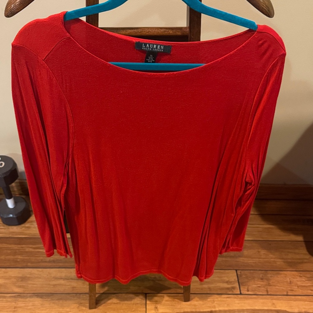 Ralph Lauren Women's Vibrant Red Long Sleeve Top